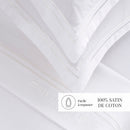 Paris - Ensemble De Draps - Satin De Coton - Blanc / Blanc