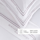 Paris - Ensemble De Draps - Satin De Coton - Gris / Blanc