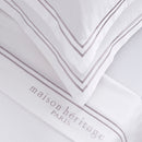 Paris - Ensemble De Draps - Satin De Coton - Gris / Blanc