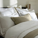 Paris - Housse De Couette + Taie D'Oreiller - Satin De Coton - Taupe / Blanc