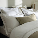 Paris - Set De 2 Taies D'Oreiller - Satin De Coton - Taupe / Blanc