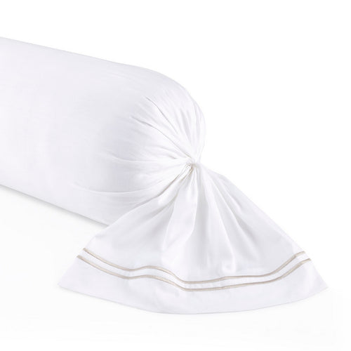 Paris - Taie De Traversin - Satin De Coton - Taupe / Blanc
