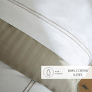 Paris - Drap Plat - Satin De Coton - Taupe / Blanc