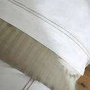 Paris - Drap Plat - Satin De Coton - Taupe / Blanc