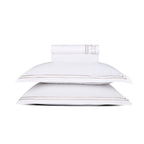 Paris - Ensemble De Draps - Satin De Coton - Taupe / Blanc