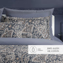 Indienne - Taie De Traversin - Satin De Coton - Gris / Taupe