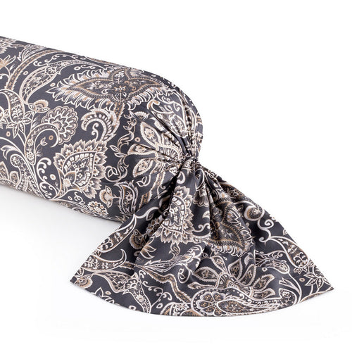 Indienne - Taie De Traversin - Satin De Coton - Gris / Taupe