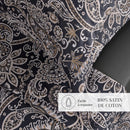 Indienne - Ensemble De Draps - Satin De Coton - Gris / Taupe