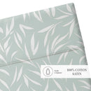 Olea Europaea - Drap Plat - Satin De Coton - Vert