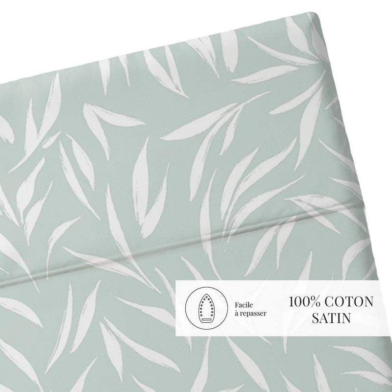 Olea Europaea - Drap Plat - Satin De Coton - Vert