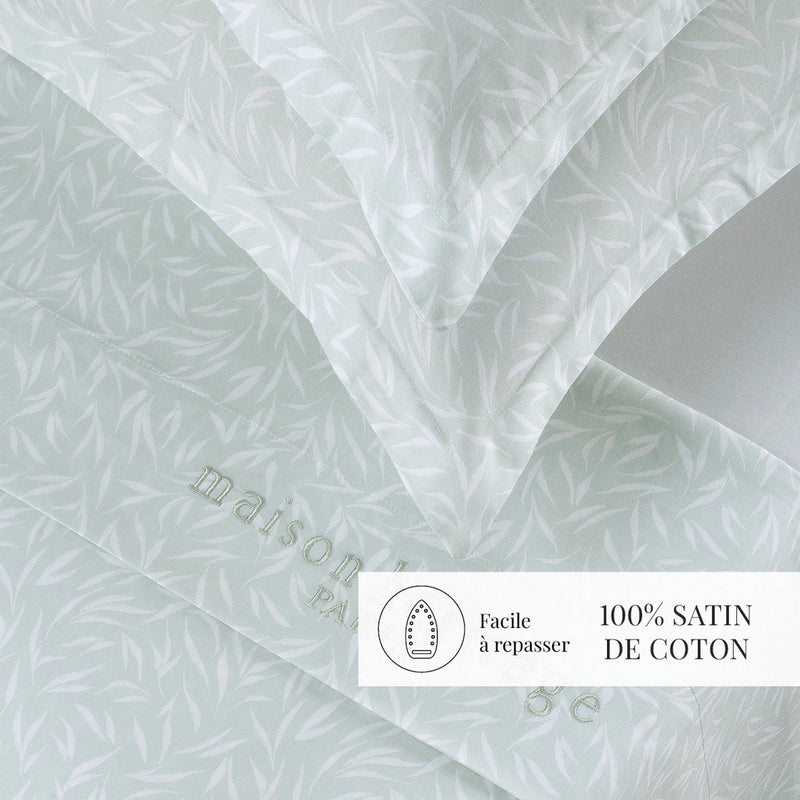 Olea Europaea - Ensemble De Draps - Satin De Coton - Vert