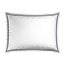 Paris - Set De 2 Taies D'Oreiller - Satin De Coton - Bleu Foncé / Blanc