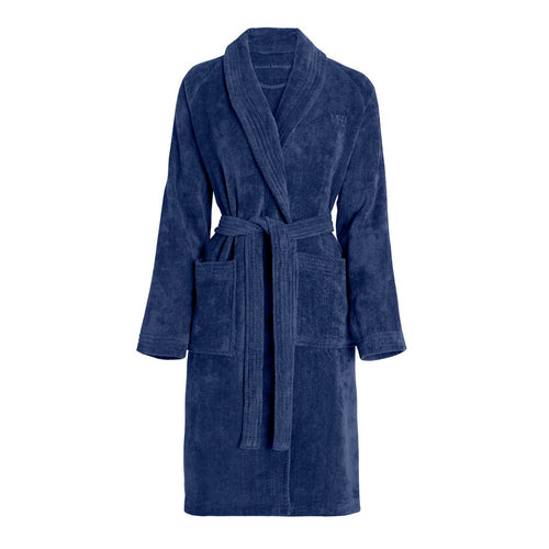 Uni - Peignoir Avec Col Châle - Bleu Marine