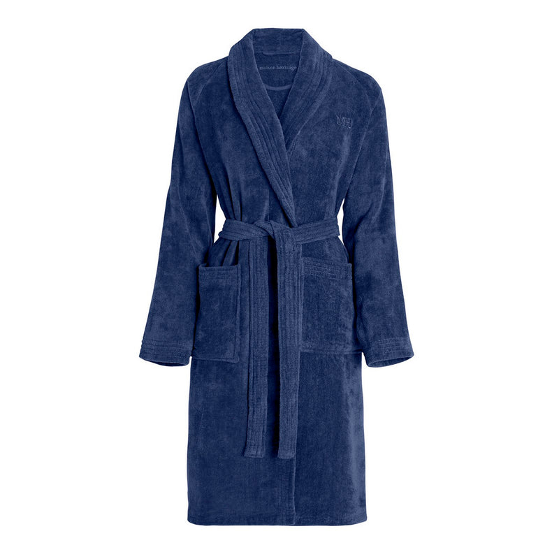 Uni - Peignoir Avec Col Châle - Bleu Marine