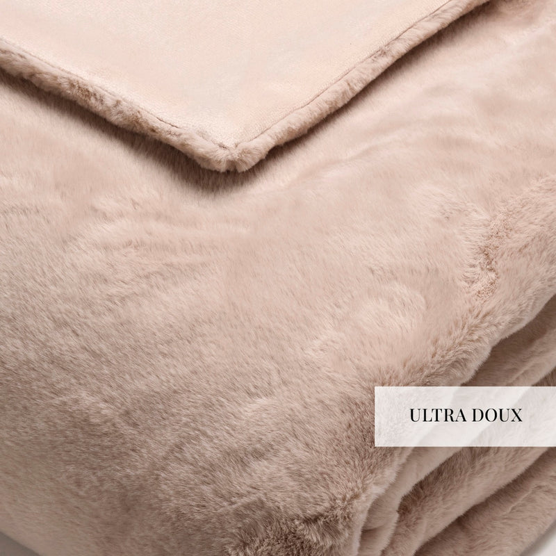 Uni - Plaid Imitation Fourrure - Beige
