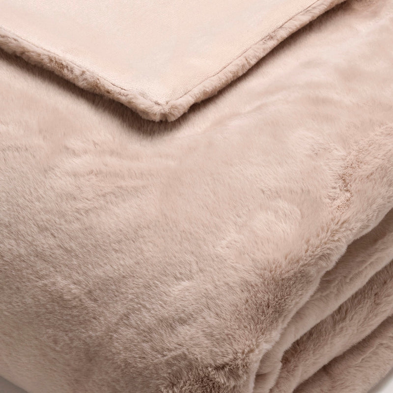 Uni - Plaid Imitation Fourrure - Beige
