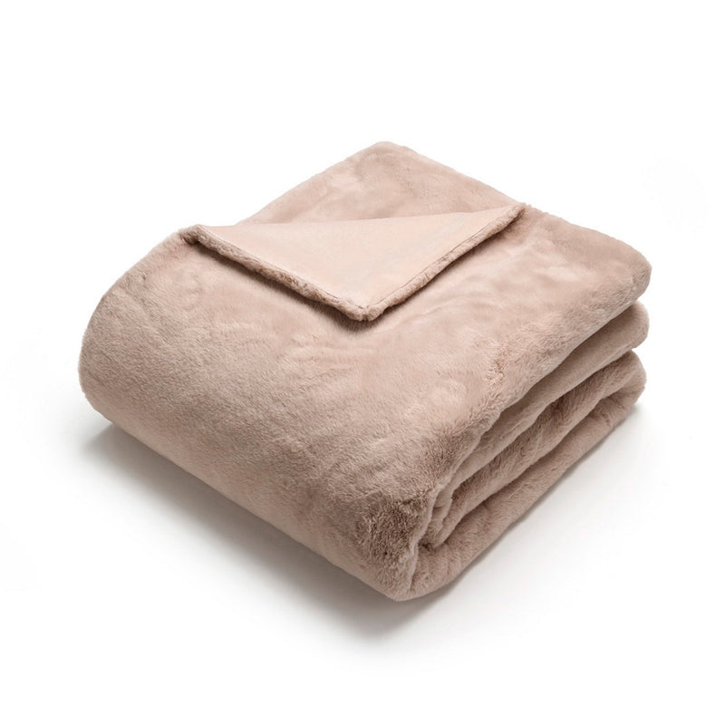 Uni - Plaid Imitation Fourrure - Beige