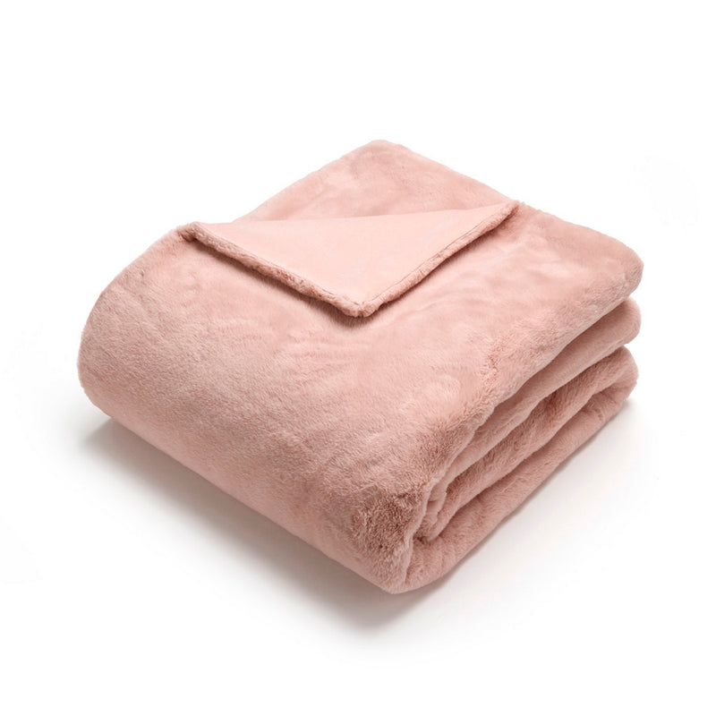 Uni - Plaid Imitation Fourrure - Rose Clair