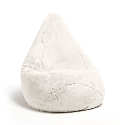 Uni - Housse De Pouf Imitation Fourrure - Blanc