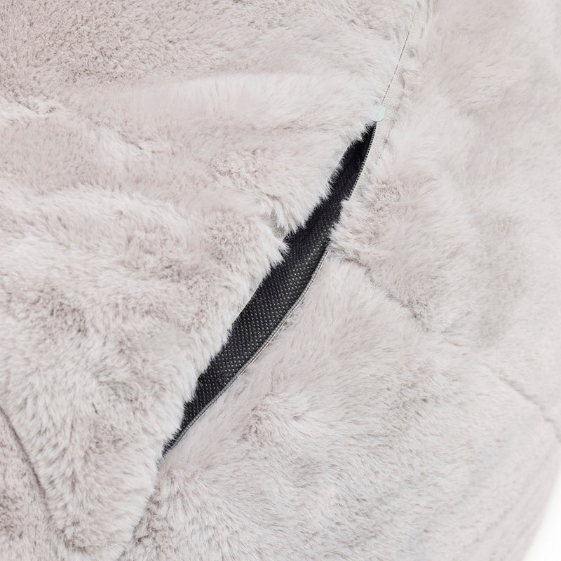 Uni - Housse De Pouf Imitation Fourrure - Gris