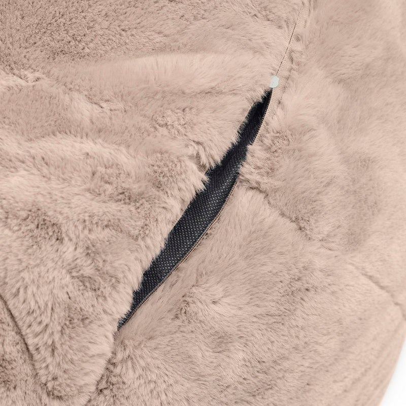 Uni - Housse De Pouf Imitation Fourrure - Beige