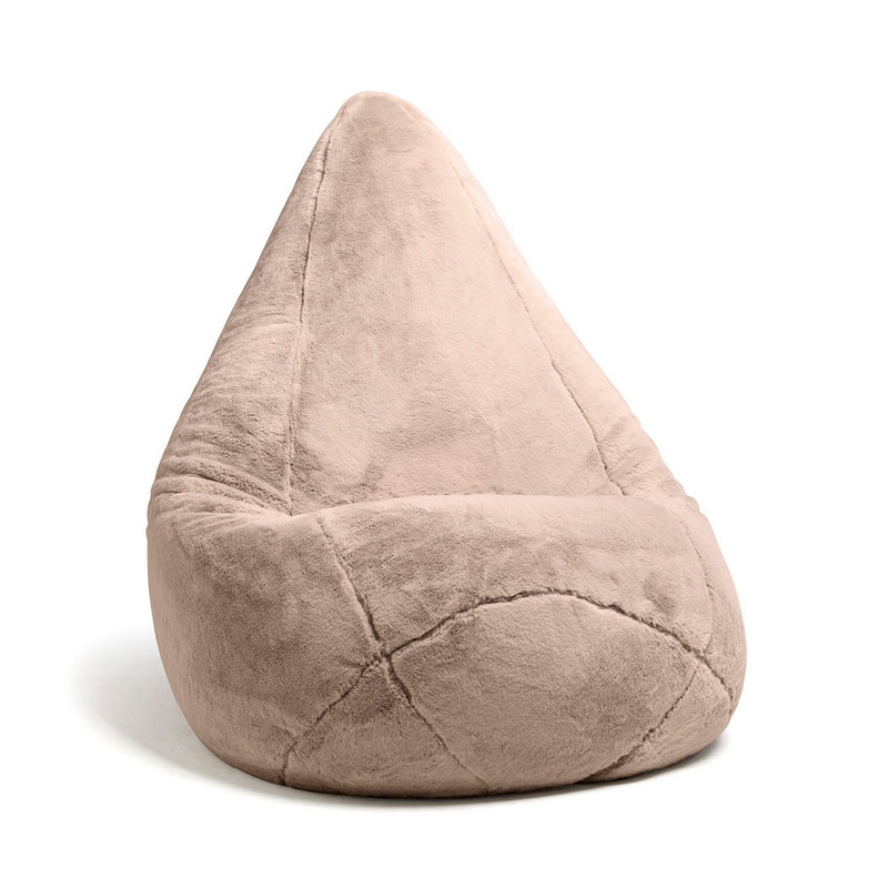 Uni - Housse De Pouf Imitation Fourrure - Beige