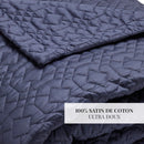 Alexandre - Couvre-Lit - Satin De Coton - Bleu Foncé