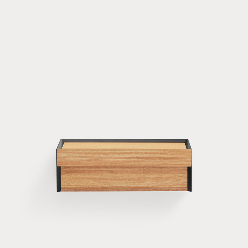 Arista - Table De Chevet Suspendue - Noir & Chêne