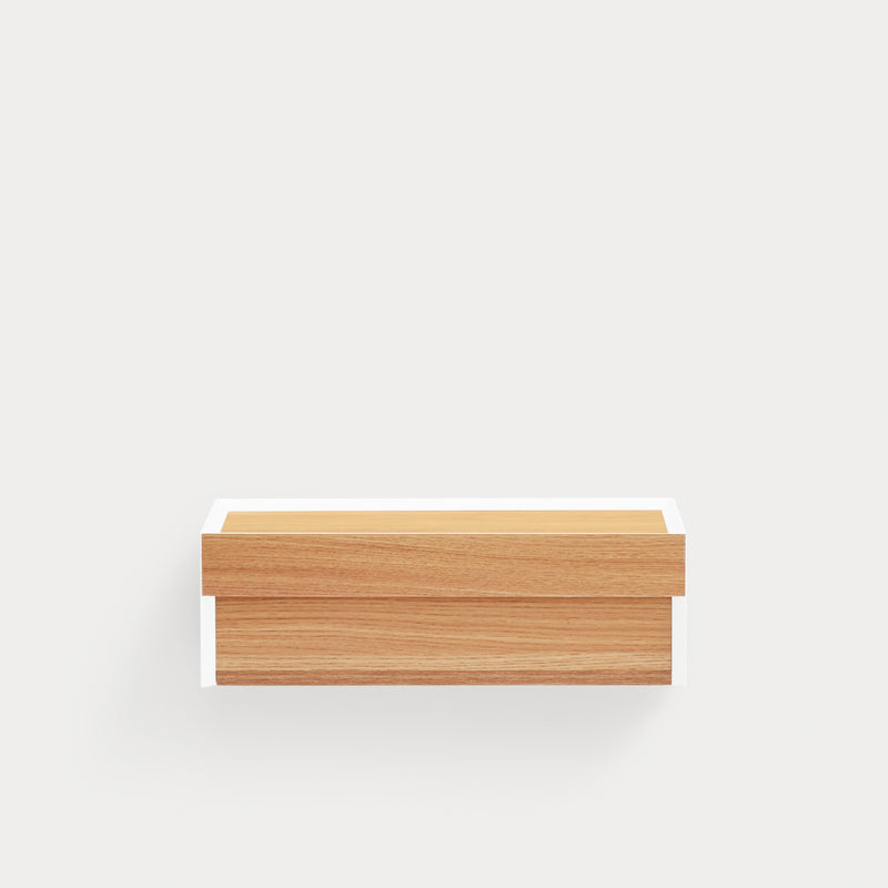 Arista - Table De Chevet Suspendue - Blanc & Chêne