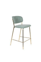 Jolien - Bar & Counter Stool - Fabric - Gold/Light Green
