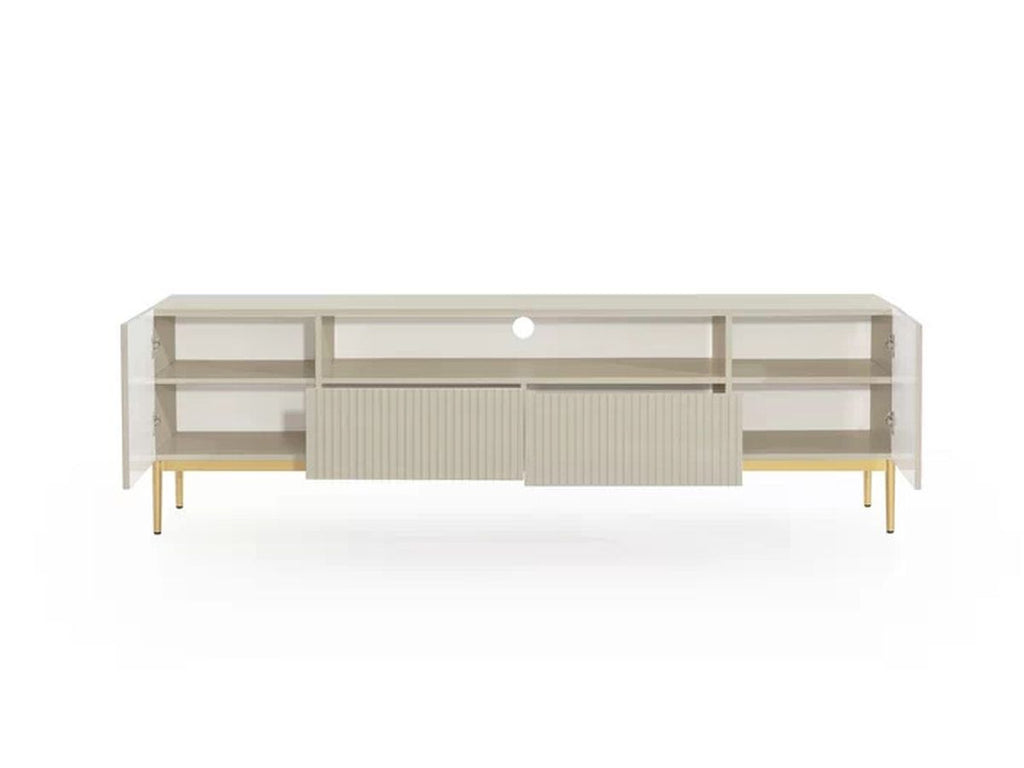 Kasha - TV Unit with Open Compartment - Gold Legs
