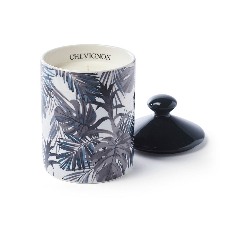 Bougie Parfumée En Pot De Porcelaine Jungle - Bleu - Figuier