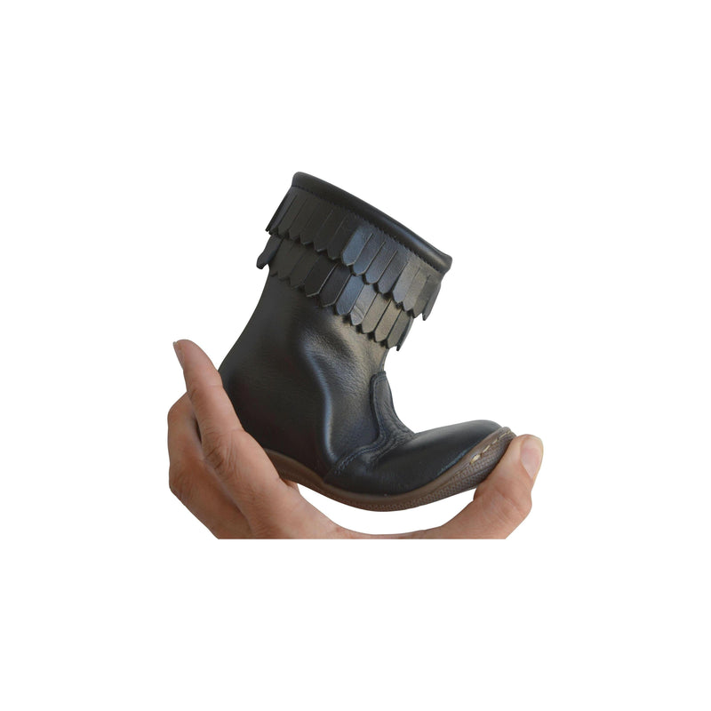 Chaussures Bottines Azylis Très Souples Cuir - Bleu Marine - Fille