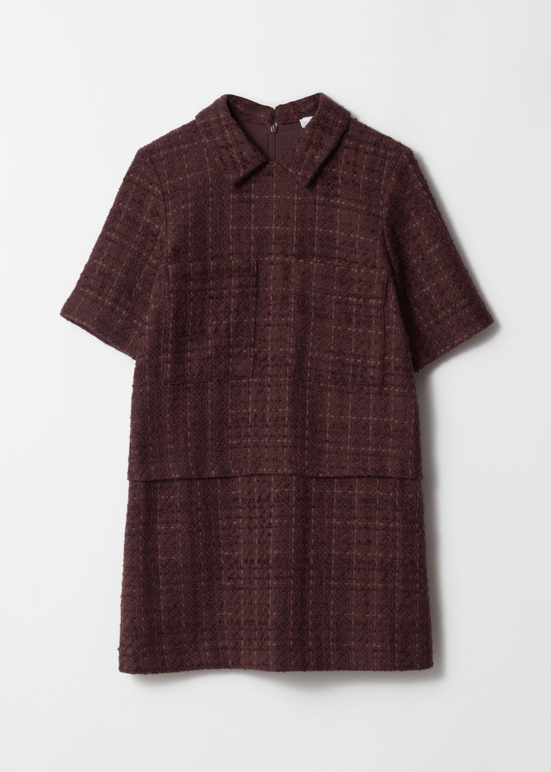 Dress Pa Bardot Tweed Dress - Brown - Women
