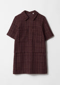Robe Bardot En Tweed Marron
