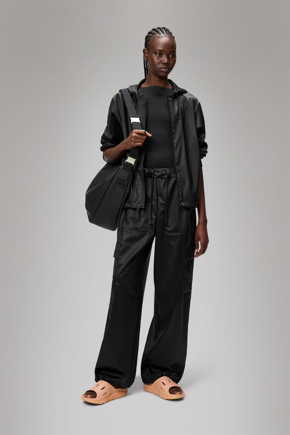 Pantalon Cargo Rain Wide W3 - Black Grain - Mixte