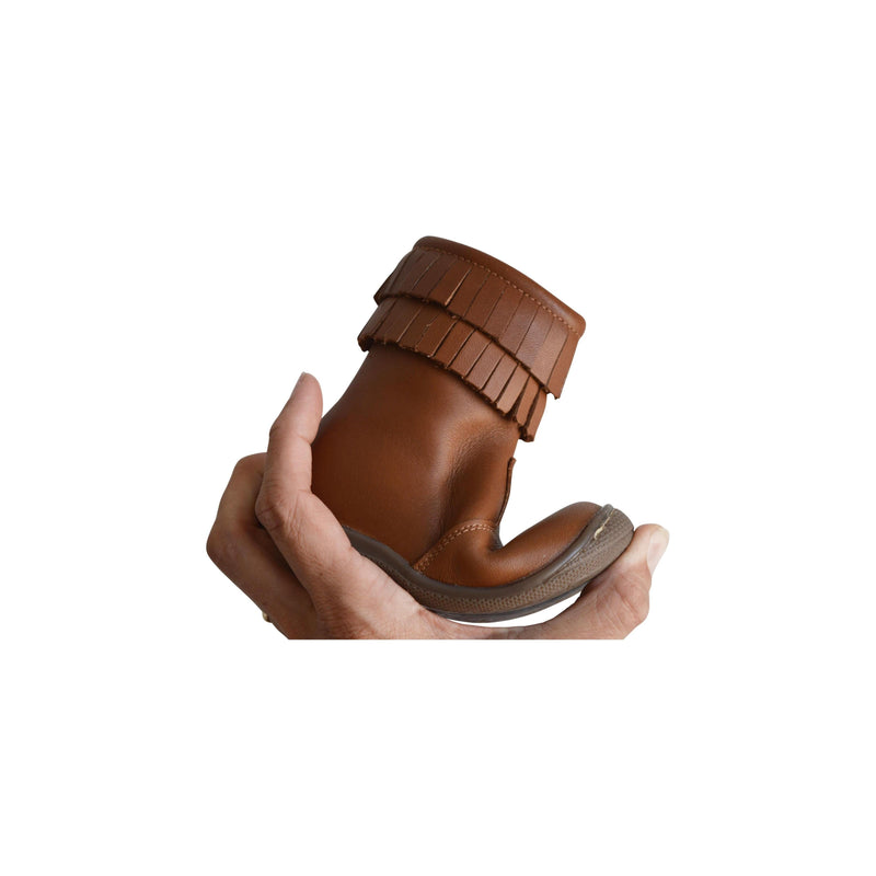 Chaussures Bottines Azylis Très Souples Cuir - Camel - Fille