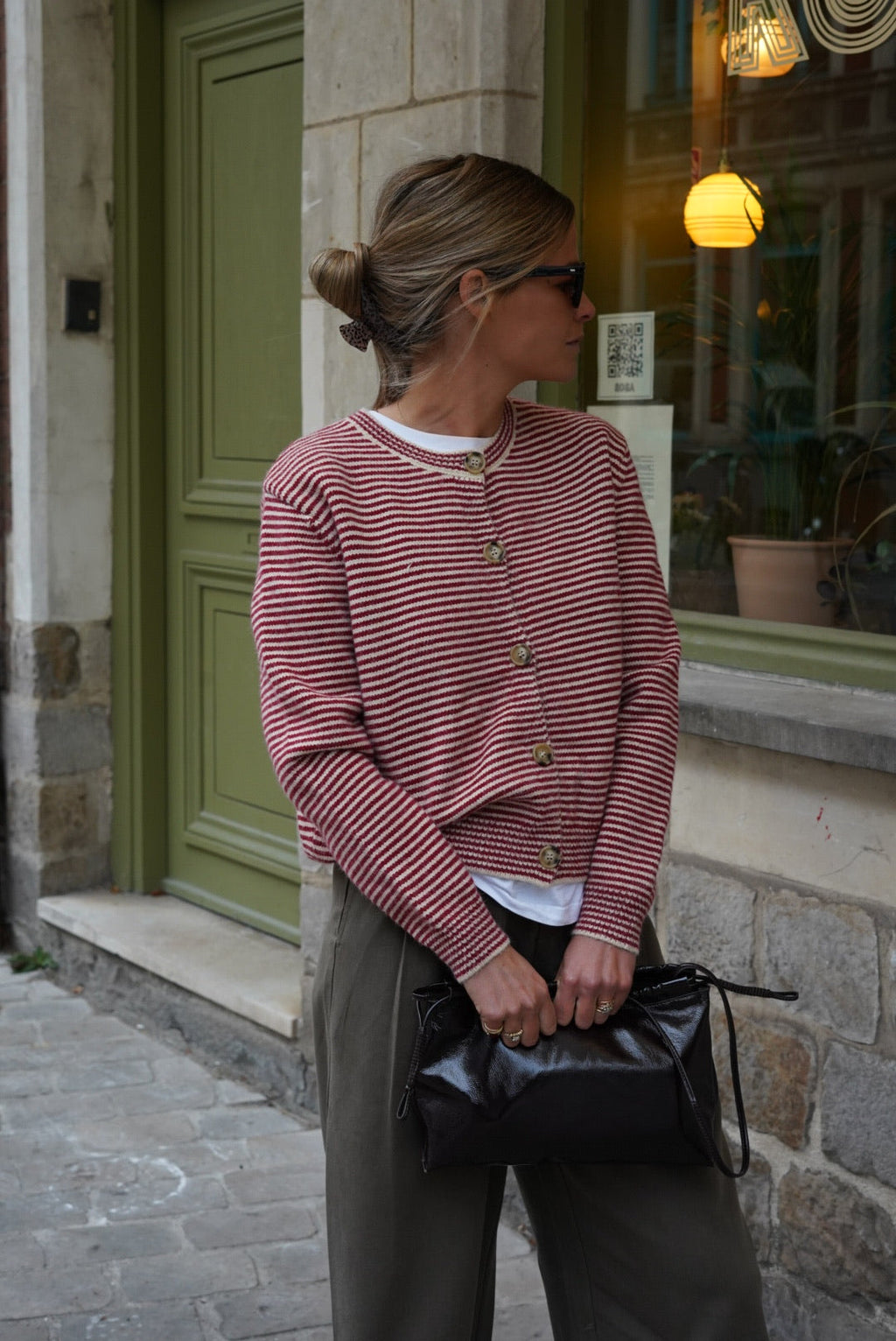 Red/Ecru Striped Clément Vest