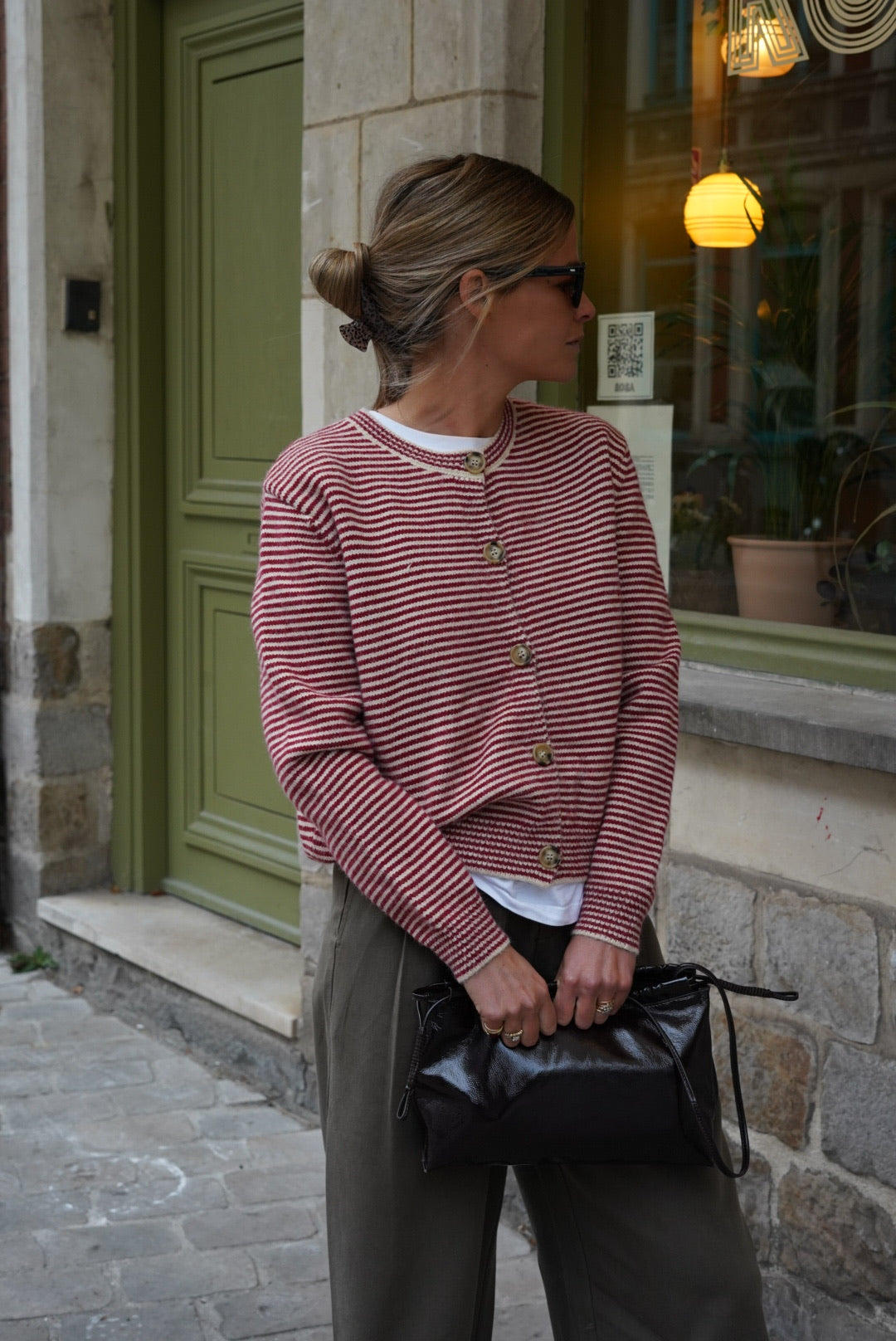 Red/Ecru Striped Clément Vest