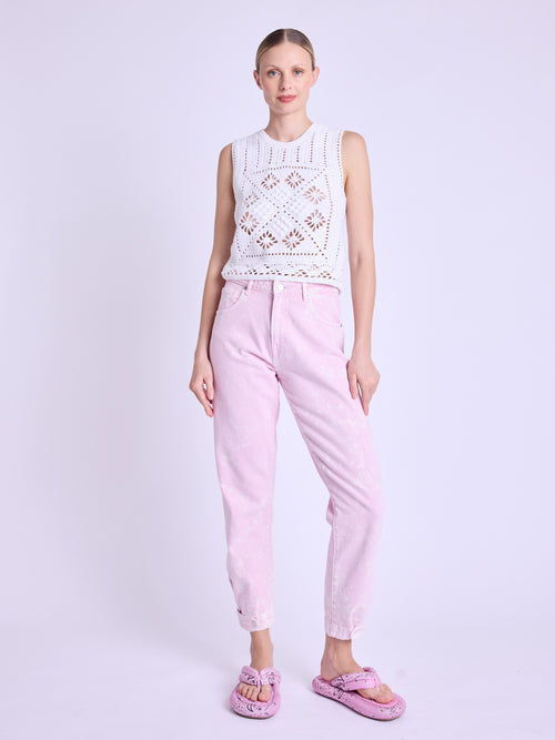 Debardeur Col Rd Crochet - Off-White
