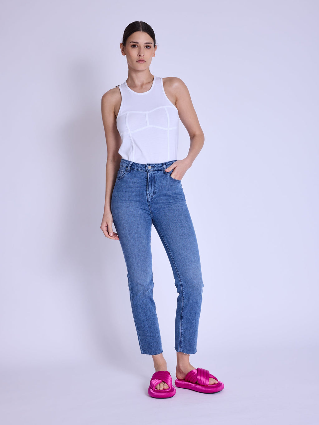 Berenice - Slim Jean - Medium-Blue-Denim