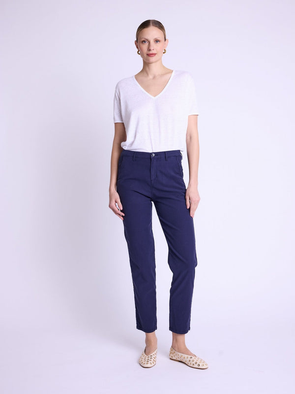 Berenice - Casual Plain Trousers - Navy