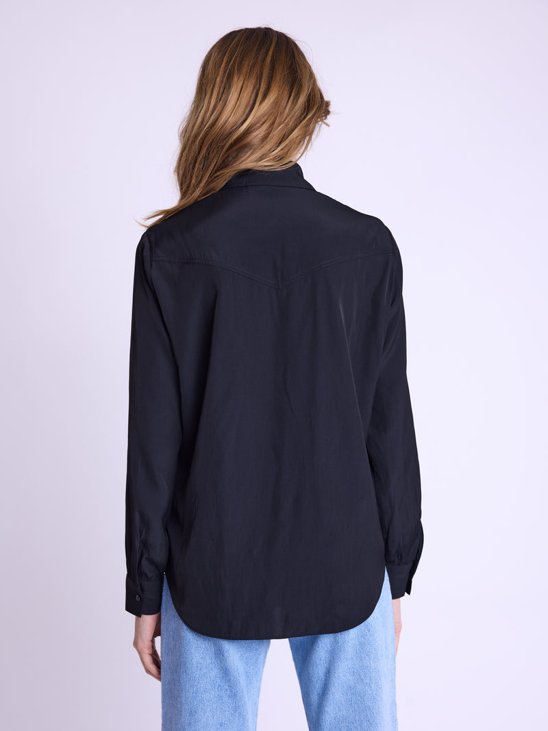 Shirt With Fringes - Black