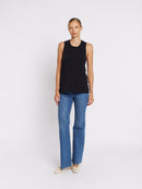 Braided Rd Collar Tank Top - Black