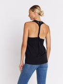 Braided Rd Collar Tank Top - Black