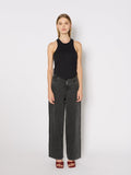 Berenice - Round Neck Corset Tank Top - Black