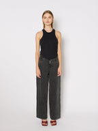 Berenice - Round Neck Corset Tank Top - Black