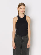 Berenice - Round Neck Corset Tank Top - Black