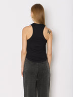 Berenice - Round Neck Corset Tank Top - Black