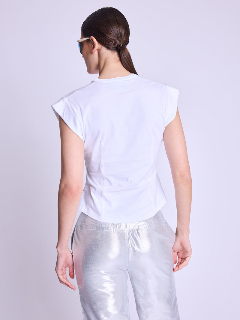 Corset Round Neck Tshirt - White